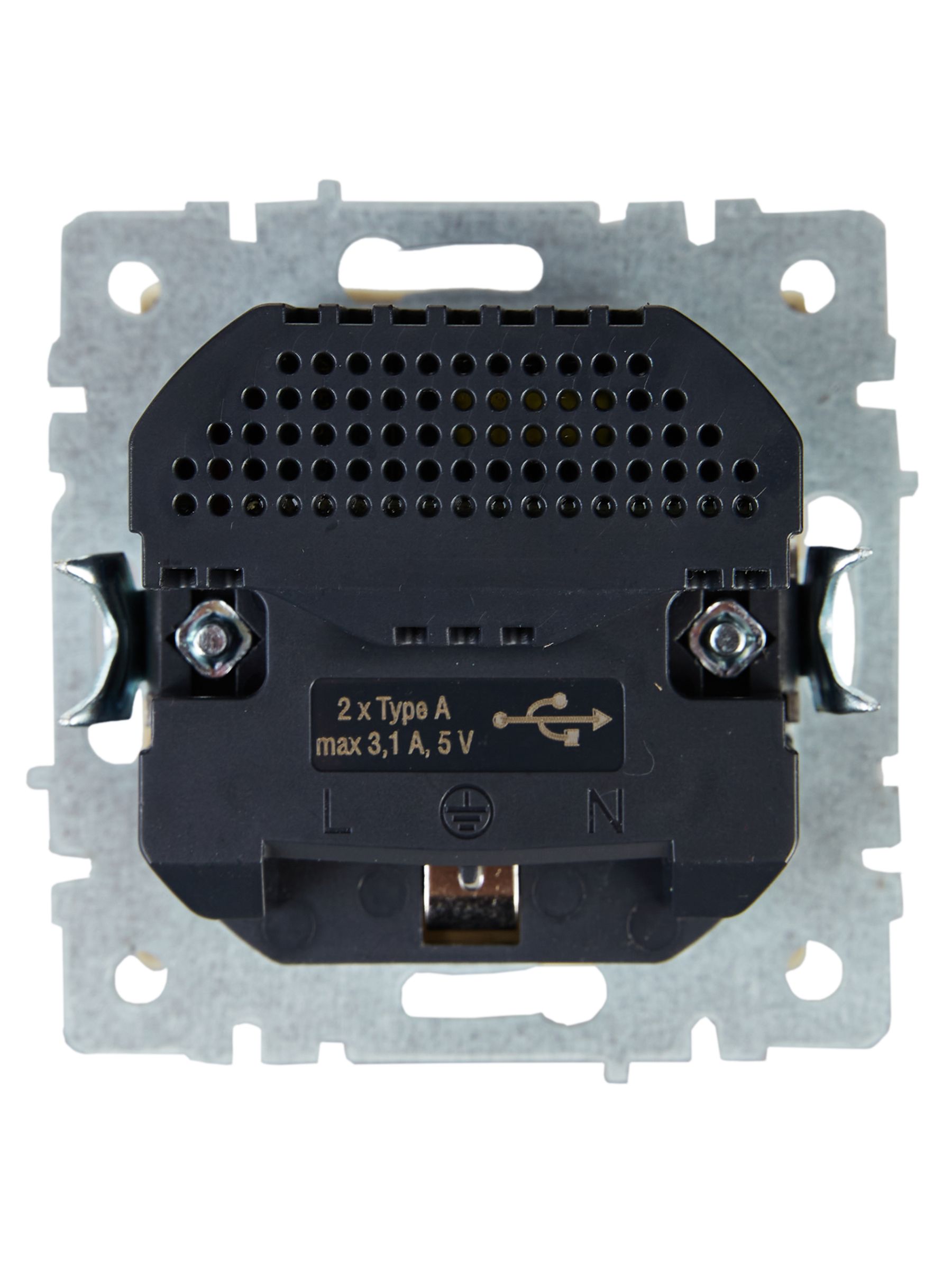 BRITE Розетка 1-местная с заземлением со шторками 16А с USB A+A 5В 3,1А РЮш10-2-БрКр бежевый ИЭК