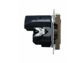 BRITE Розетка 1-местная с заземлением со шторками 16А с USB A+A 5В 3,1А РЮш10-2-БрШ шампань ИЭК