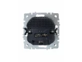 BRITE Розетка 1-местная с заземлением со шторками 16А с USB A+A 5В 3,1А РЮш10-2-БрЖ жемчуг ИЭК