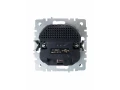 BRITE Розетка 1-местная с заземлением со шторками 16А с USB A+A 5В 3,1А РЮш10-2-БрМ маренго ИЭК