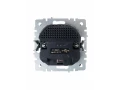 BRITE Розетка 1-местная с заземлением со шторками 16А с USB A+A 5В 3,1А РЮш10-2-БрГ графит ИЭК