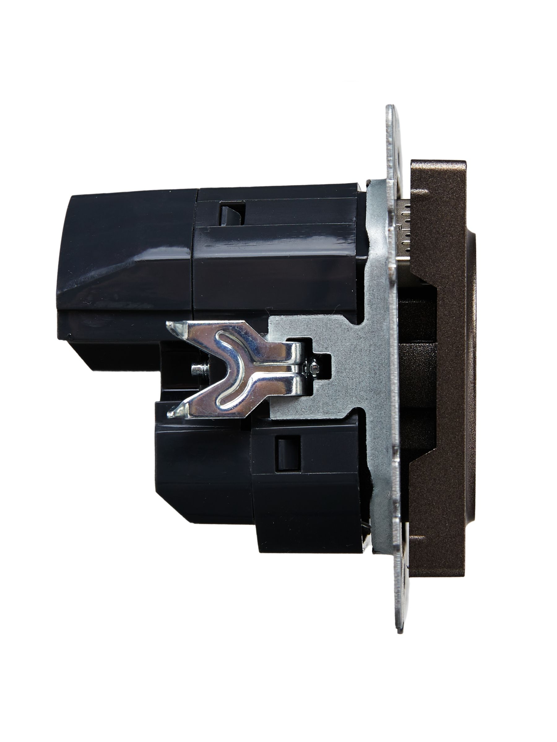BRITE Розетка 1местная с заземлением со шторками 16А USB A+A 5В 2,1А РЮш10-1-БрТБ темная бронза ИЭК