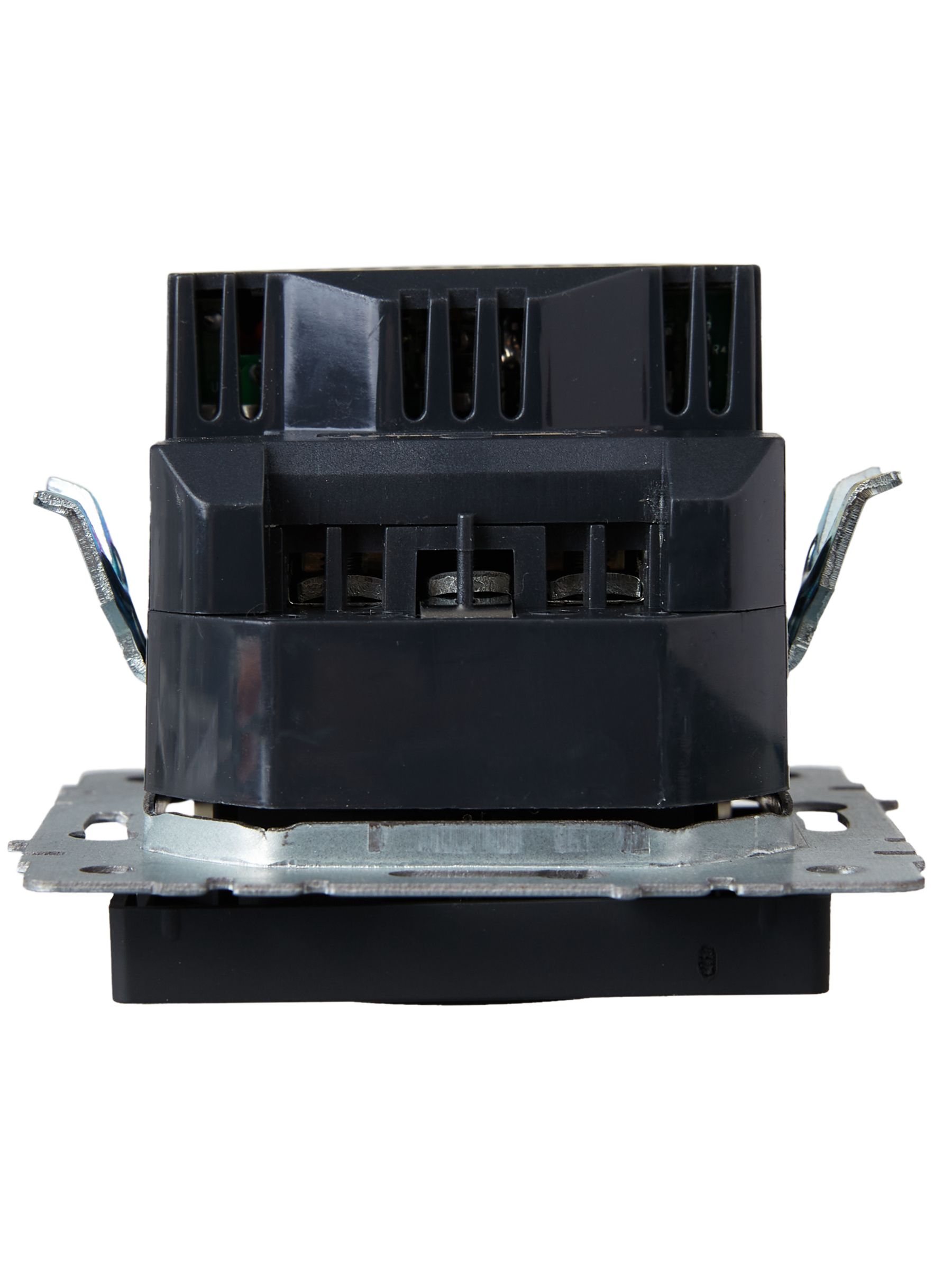 BRITE Розетка 1-местная с заземлением со шторками 16А с USB A+A 5В 3,1А РЮш10-2-БрЧ черный ИЭК