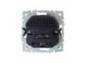 BRITE Розетка 1-местная с заземлением со шторками 16А с USB A+A 5В 2,1А РЮш10-1-БрГ графит ИЭК