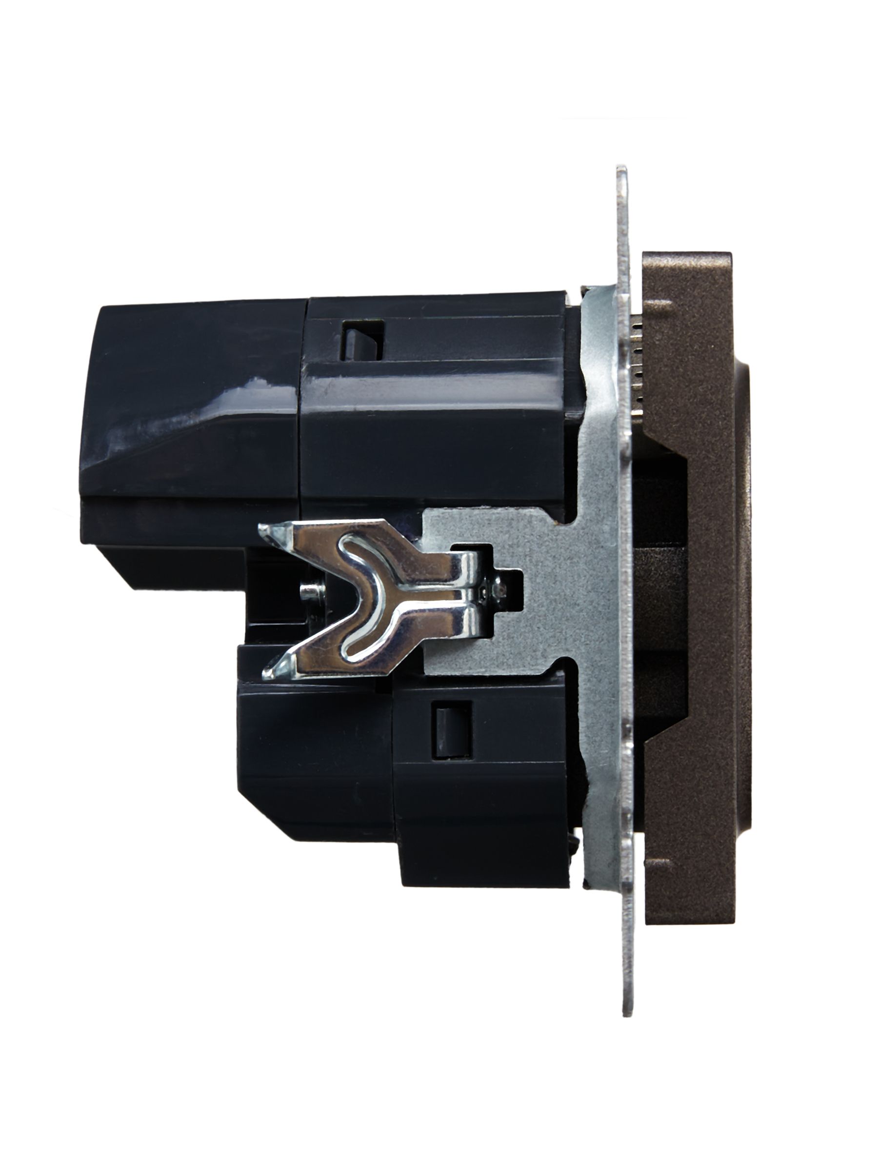 BRITE Розетка 1местная с заземлением со шторками 16А USB A+A 5В 3,1А РЮш10-2-БрТБ темная бронза ИЭК