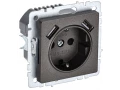 BRITE Розетка 1местная с заземлением со шторками 16А USB A+A 5В 3,1А РЮш10-2-БрТБ темная бронза ИЭК