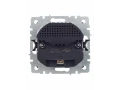 BRITE Розетка 1-местная с заземлением со шторками 16А с USB A+A 5В 3,1А РЮш10-2-БрС сталь ИЭК