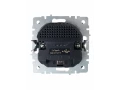 BRITE Розетка 1-местная с заземлением со шторками 16А с USB A+A 5В 2,1А РЮш10-1-БрМ маренго ИЭК