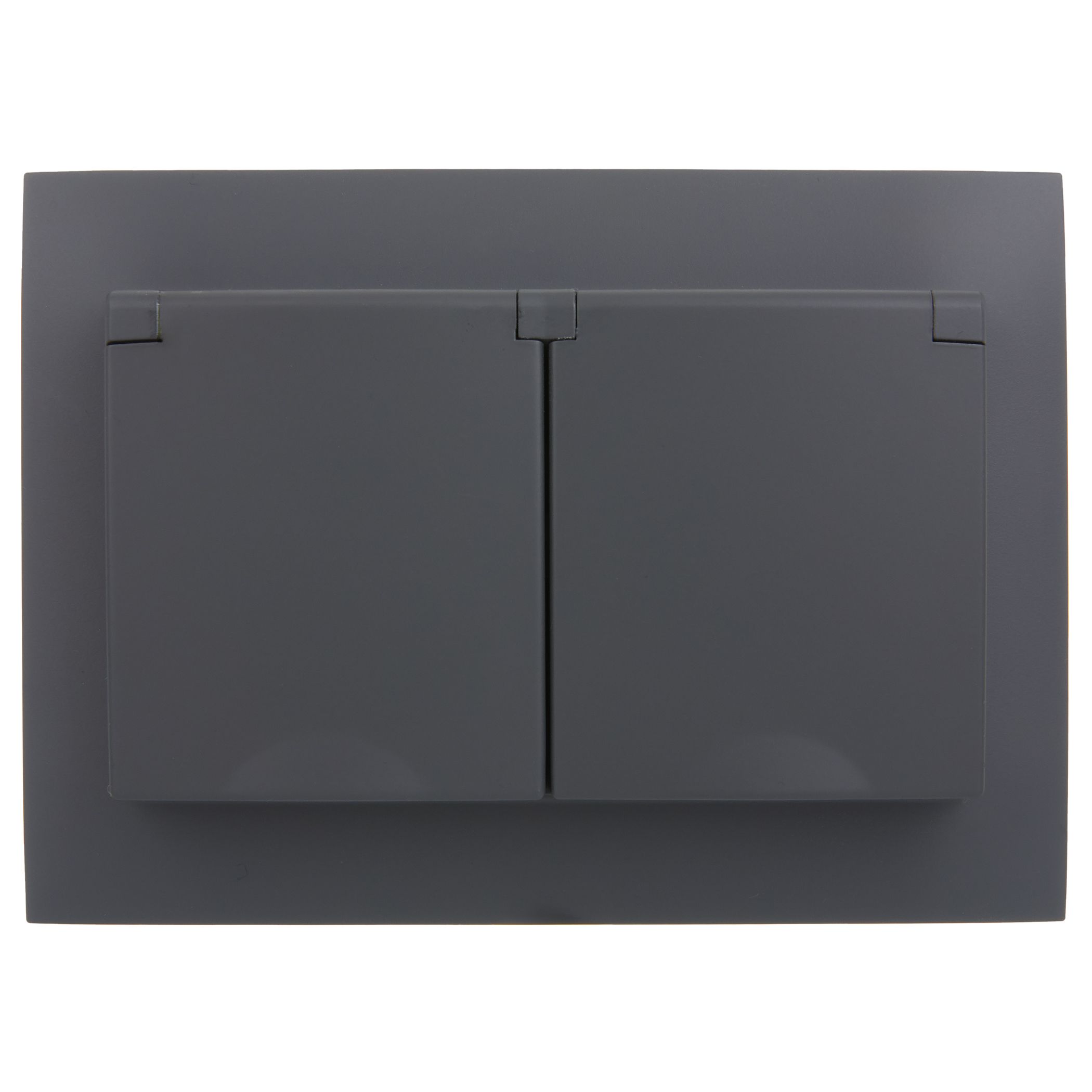 SKANDY Розетка 2-местная и крышкой 16А в сборе IP44 SK-R12G графит IEK