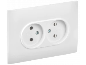 SKANDY Розетка 2-местная без заземления без шторок 10А в сборе SK-R10W арктический белый IEK