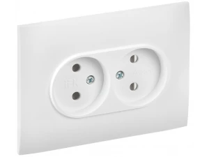 SKANDY Розетка 2-местная без заземления без шторок 10А в сборе SK-R10W арктический белый IEK