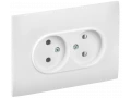 SKANDY Розетка 2-местная без заземления без шторок 10А в сборе SK-R10W арктический белый IEK