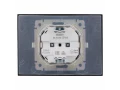SKANDY Розетка 2-местная и крышкой 16А в сборе IP44 SK-R12Bl черный IEK