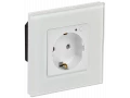 iTEQ SMART-розетка 16А с поддержкой WIFI+BLE со стеклянной рамкой и защитными шторками белая ONI