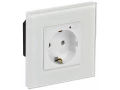 iTEQ SMART-розетка 16А с поддержкой WIFI+BLE со стеклянной рамкой и защитными шторками белая ONI