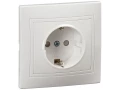 KVARTA Розетка 1-местная с заземлением с защитными шторками 16А РСш10-3-КРБ белый IEK