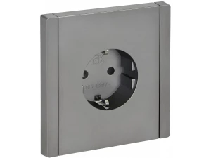 FORTE&PIANO Розетка 1-местная с заземлением со шторками винтовое крепление 16А FP515 сталь ИЭК