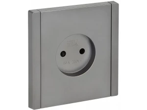 FORTE&PIANO Розетка 1-местная без заземления со шторками винтовое крепление 10А FP517 сталь ИЭК