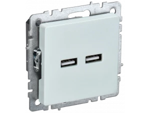 BRITE Розетка USB A+A 5В 3,1А РЮ10-1-БрЖ жемчуг IEK