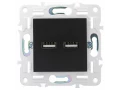 SKANDY Розетка USB A+A 3,1А SK-R15Bl черный IEK