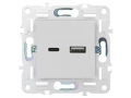 SKANDY Розетка USB A+C 18Вт SK-R13W арктический белый IEK
