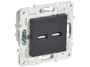 SKANDY Розетка USB A+A 3,1А SK-R15G графит IEK