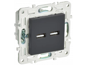 SKANDY Розетка USB A+A 3,1А SK-R15G графит IEK