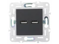 SKANDY Розетка USB A+A 3,1А SK-R15G графит IEK