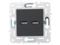 SKANDY Розетка USB A+A 3,1А SK-R15G графит IEK