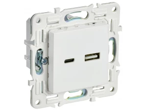SKANDY Розетка USB A+C 3,1А SK-R14W арктический белый IEK