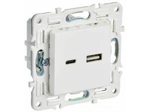 SKANDY Розетка USB A+C 3,1А SK-R14W арктический белый IEK