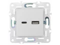 SKANDY Розетка USB A+C 3,1А SK-R14W арктический белый IEK