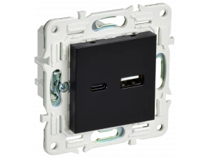 SKANDY Розетка USB A+C 18Вт SK-R13Bl черный IEK