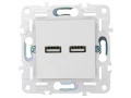 SKANDY Розетка USB A+A 3,1А SK-R15W арктический белый IEK