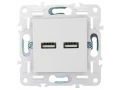 SKANDY Розетка USB A+A 3,1А SK-R15W арктический белый IEK