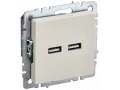 BRITE Розетка USB A+A 5В 3,1А РЮ10-1-БрКр бежевый IEK
