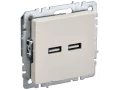 BRITE Розетка USB A+A 5В 3,1А РЮ10-1-БрКр бежевый IEK