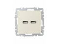 BRITE Розетка USB A+A 5В 3,1А РЮ10-1-БрКр бежевый IEK