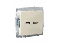 BRITE Розетка USB A+A 5В 3,1А РЮ10-1-БрКр бежевый IEK