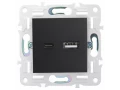 SKANDY Розетка USB A+C 3,1А SK-R14Bl черный IEK