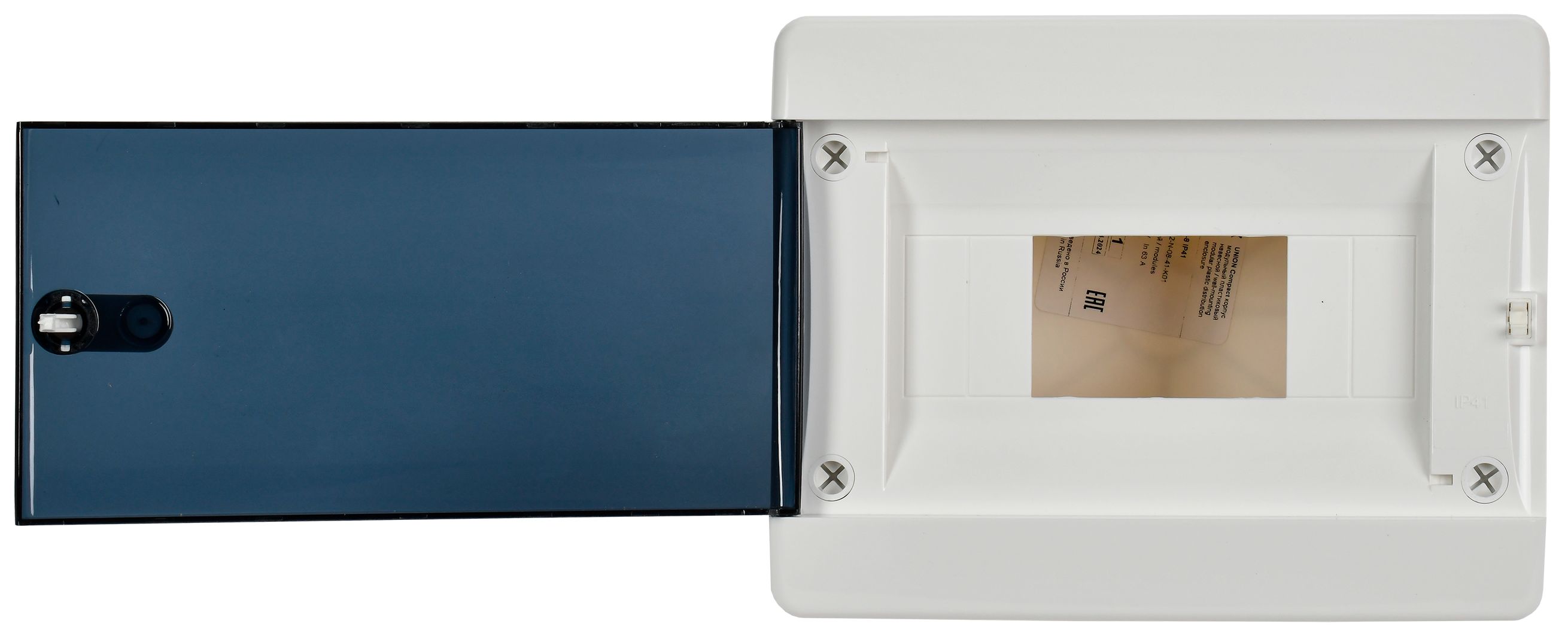Корпус пластиковый ЩРН-П-8 IP41 черная прозрачная дверь UNION Compact ИЭК