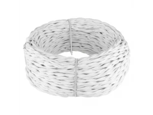 Кабель витой 3*2,5 / W6453301 (белый) 20 м Ретро