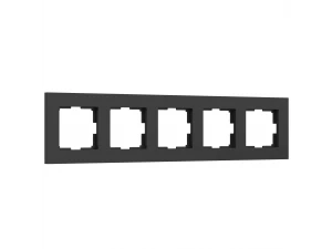 Рамка на 5 постов Slab (черный софт) W0052908