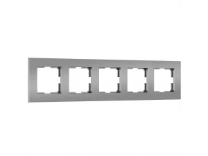 Рамка на 5 постов Slab (серебро софт) W0052965
