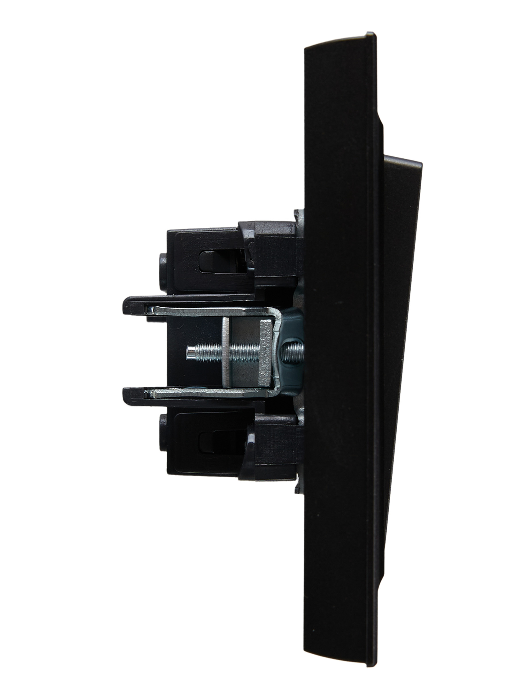 BRITE Выключатель 1-клавишный 10А в сборе ВС10-1-0-БрЧ черный ИЭК