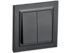 BRITE Выключатель 2-клавишный 10А в сборе ВСР10-2-0-БрЧ черный ИЭК