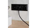 BRITE Розетка 1-местная с заземлением со шторками 16А с USB A+A 5В 2,1А РЮш10-1-БрЧ черный ИЭК