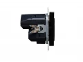 BRITE Розетка 1-местная с заземлением со шторками 16А с USB A+A 5В 2,1А РЮш10-1-БрЧ черный ИЭК