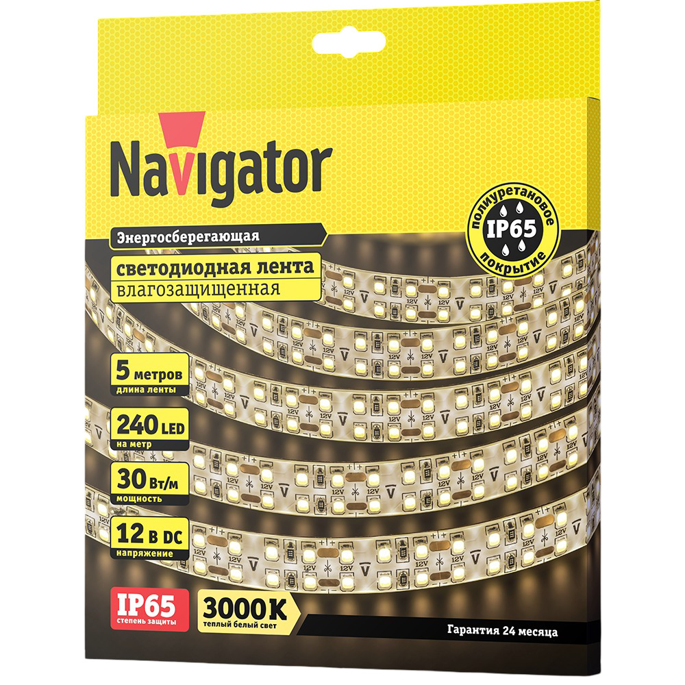 Лента СД NLS-2835WW240-30-IP65-12V 14 466 Navigator