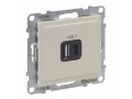 Зарядное устройство USB 2 выхода Тип А - Тип С SUNO, слоновая кость /721230/